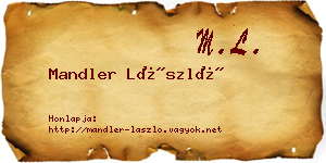 Mandler László névjegykártya